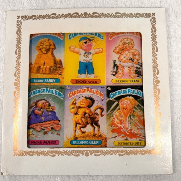 Rare Vtg MCM 1986 Glass Six Different Images Of Garbage Pail Kids Carnival Prize - Picture 9 of 15